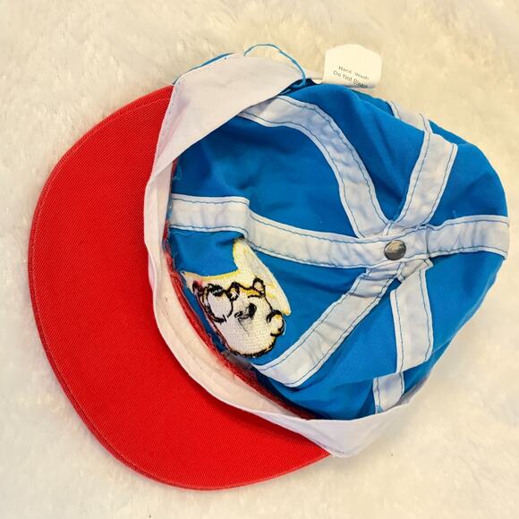 Vintage Winnie The Pooh Bear Infant Hat "P" Red Blue and Yellow Disney - Picture 5 of 7